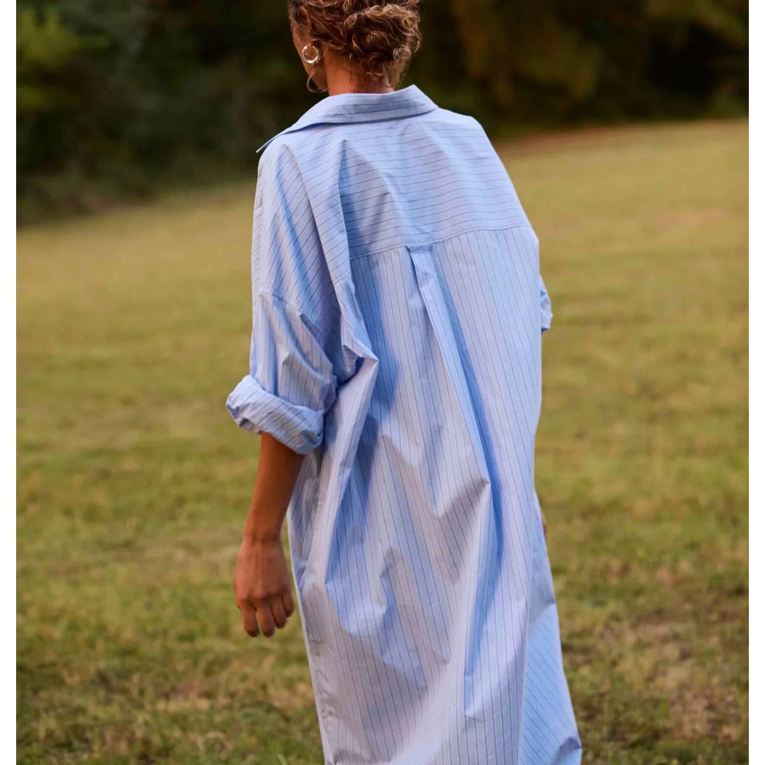 New Mamene Phoebe Dress In Aqua Stripe — image 3 of 3